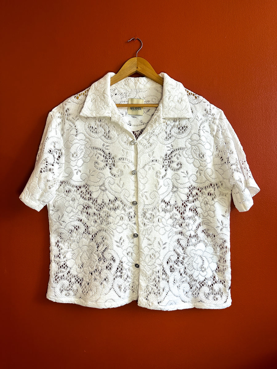 ANSELMO Lace Tablecloth Shirt