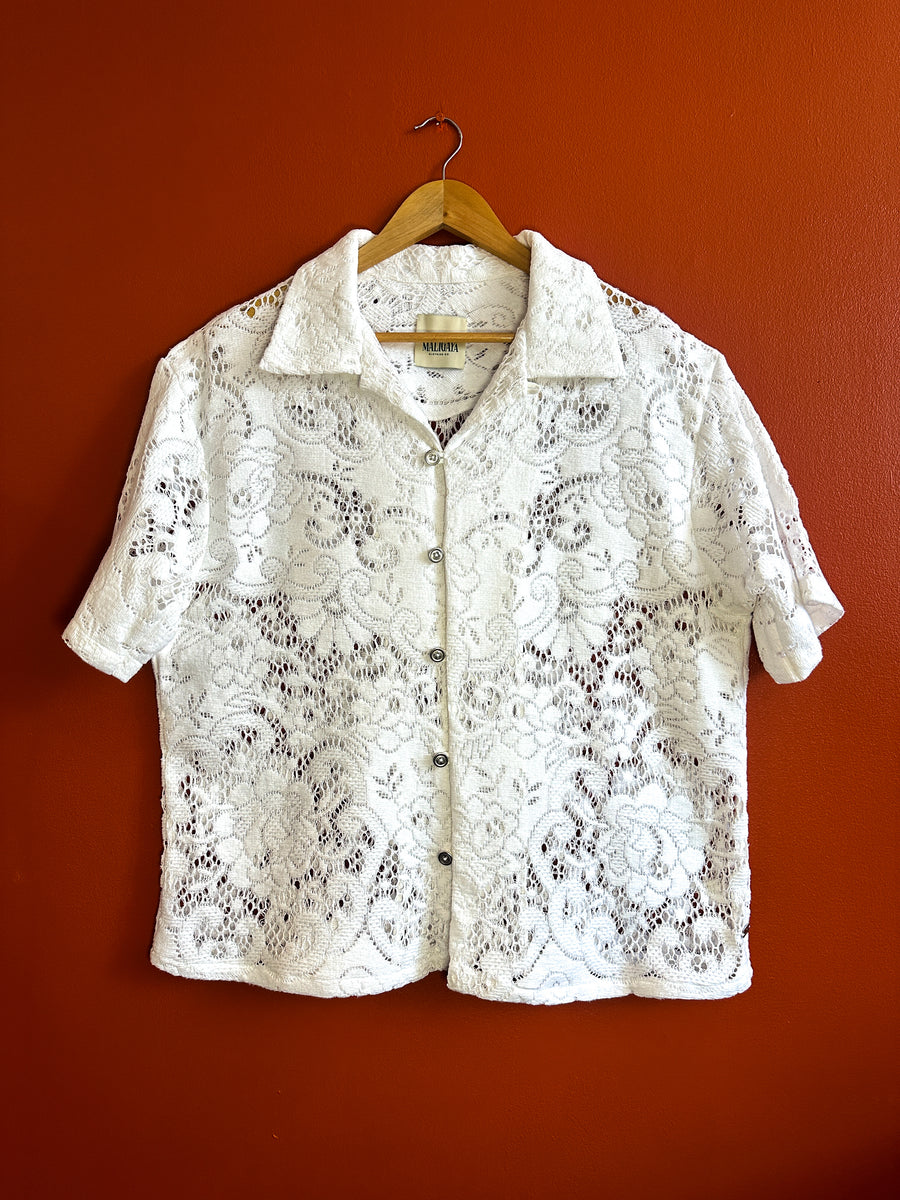 ANSELMO Lace Tablecloth Shirt